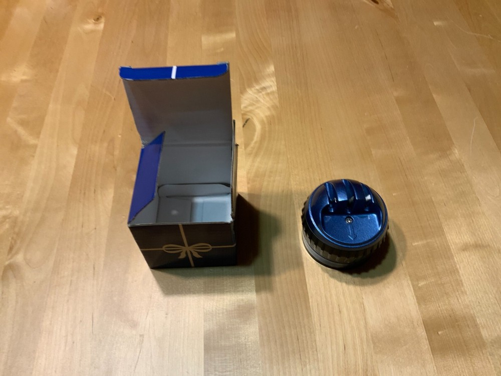 Little blue Knife Sharpener Kitchen Sharpening System Tool in gift box