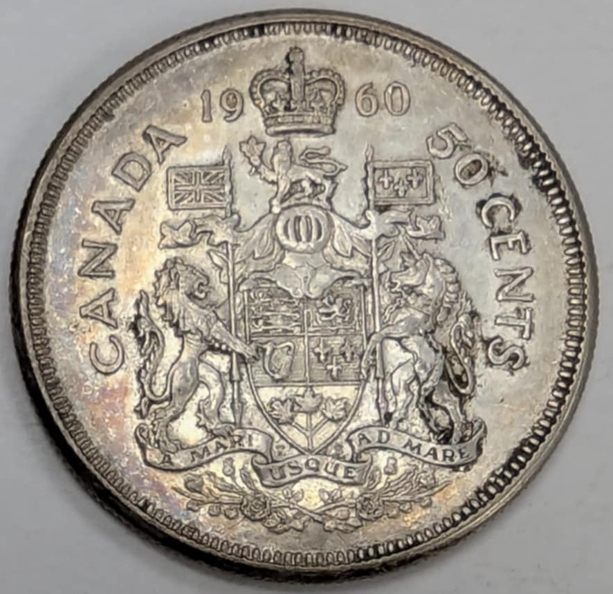 1960 Canada Half Dollar Silver Coin
