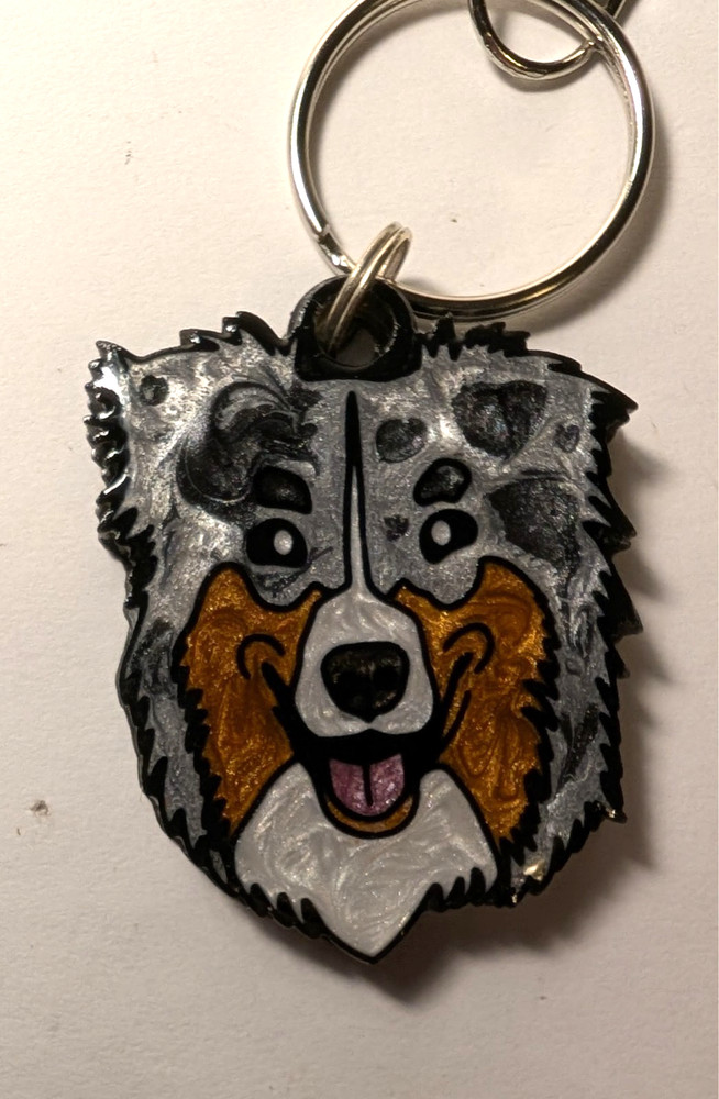 Hand Painted Artisan Dog Charm Keychains