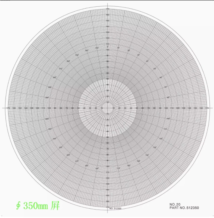 1PC Optical Comparator Chart For Profile Projector Overlay Chart Mitutoyo 512350