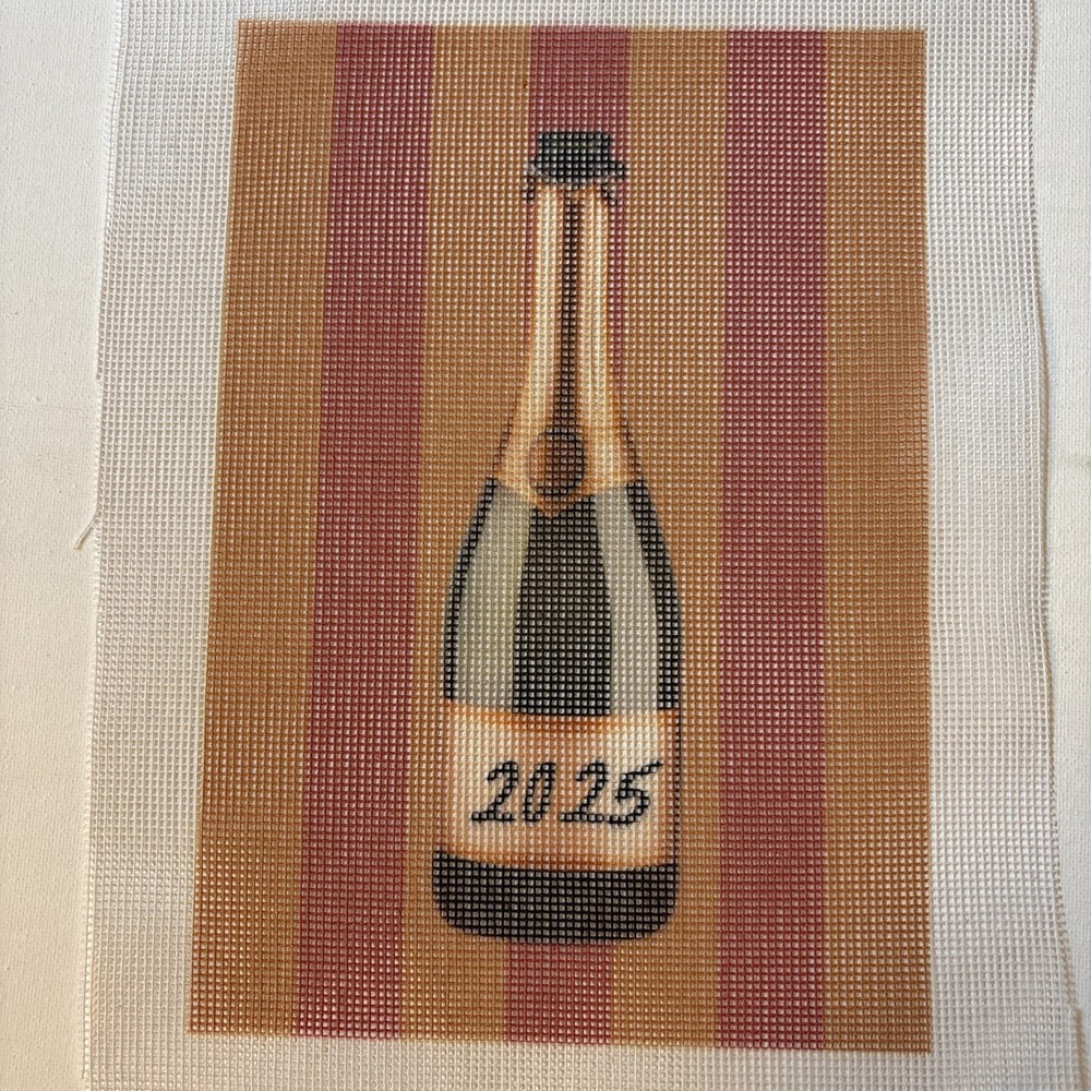 Needlepoint Canvas Champagne Bottle 2025