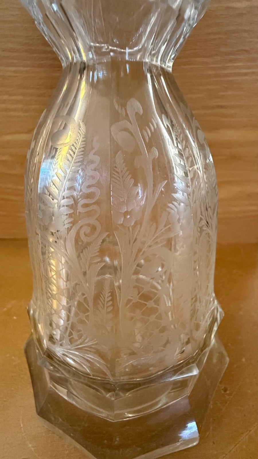 Antique German 925 Sterling Silver Cut Glass Decanter