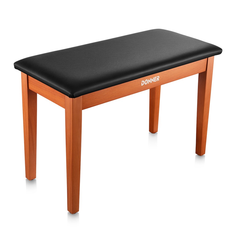Solid Wood Keyboard Bench Donner Duet with Storage & Comfort Sponge Cushion