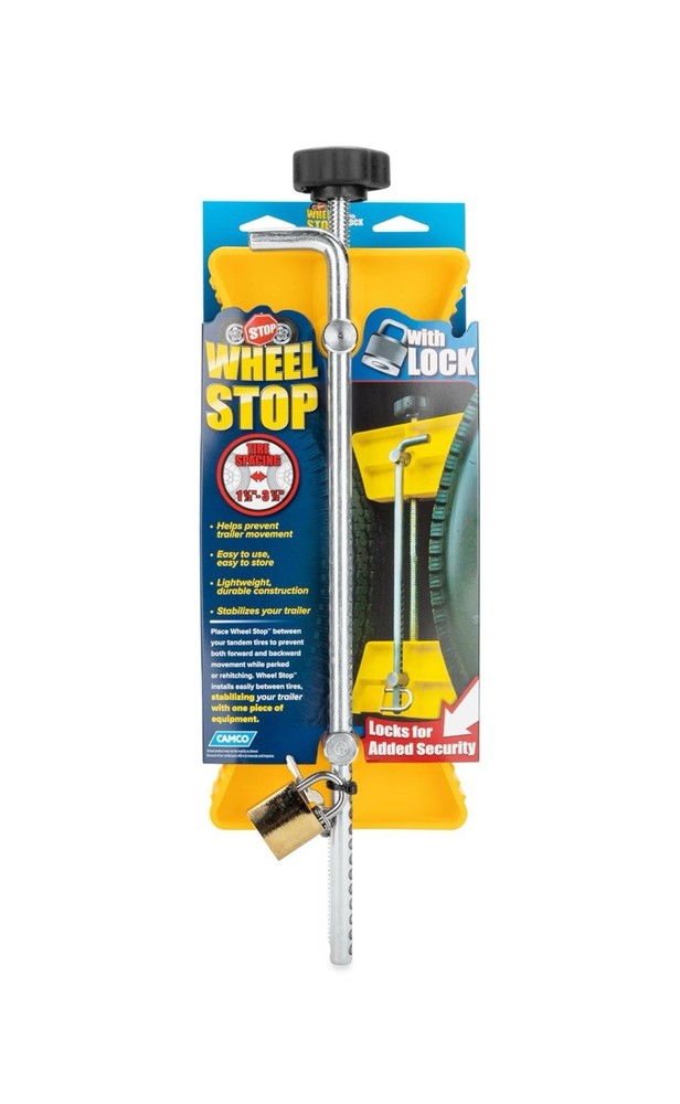 Camco 44653 Small Wheel Stop w/Locking Feature Trailer Stabilizer