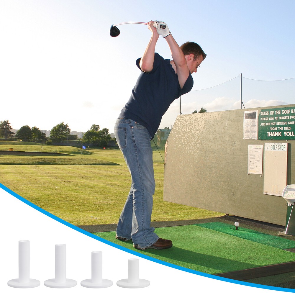 5 Pcs 2.8" Rubber Golf Tees Tall Practice Training Driving Range White