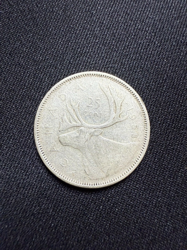 1953 Canada 25 Cents Coin Silver Toned Example