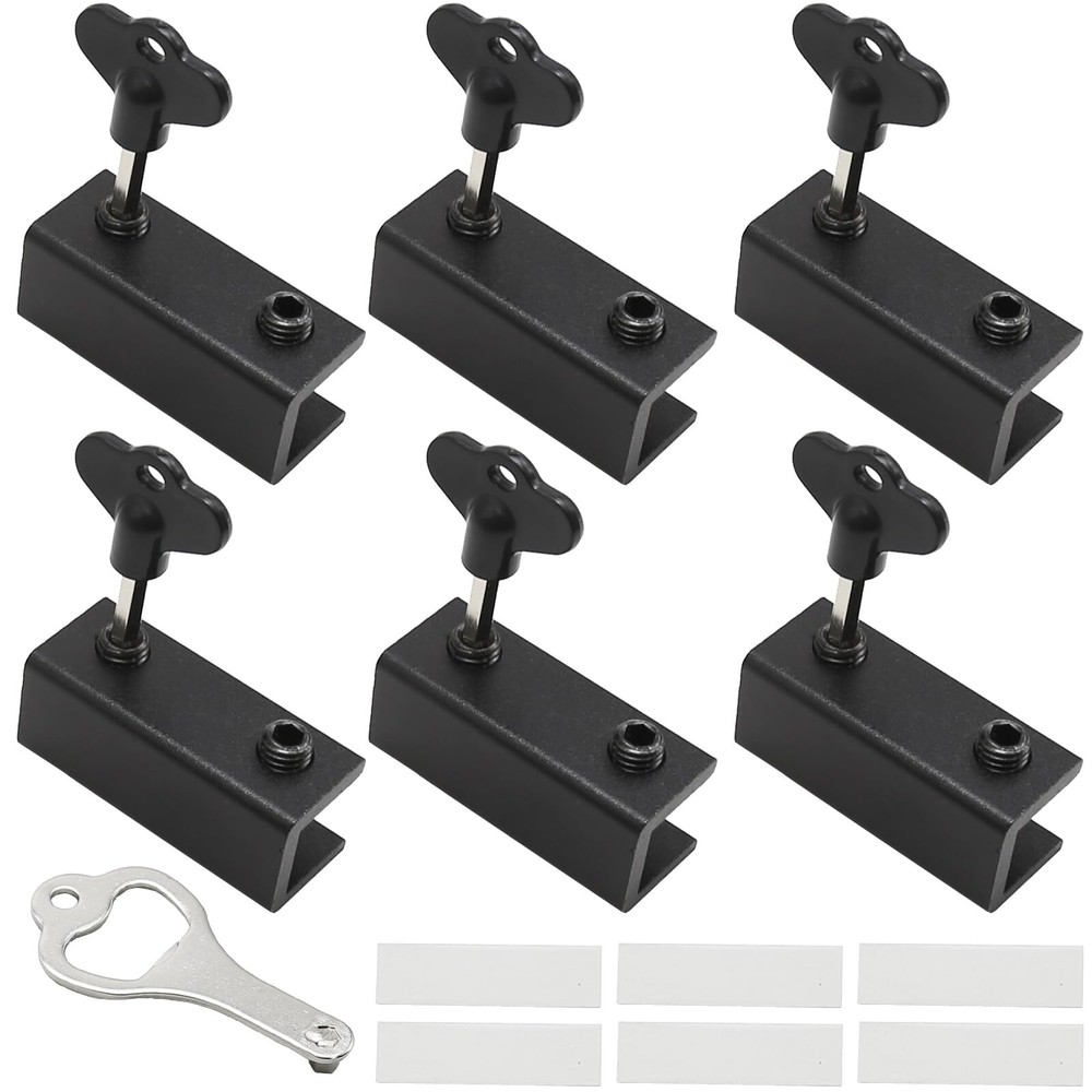 6 Pcs Window Locks Window Stoppers Sliding Window Locks with Key Vertical & H...