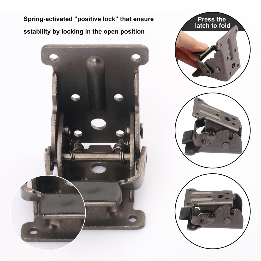 16 Pack Folding Self Lock Brackets with Screw, Folding Table Self Lock Hinges...