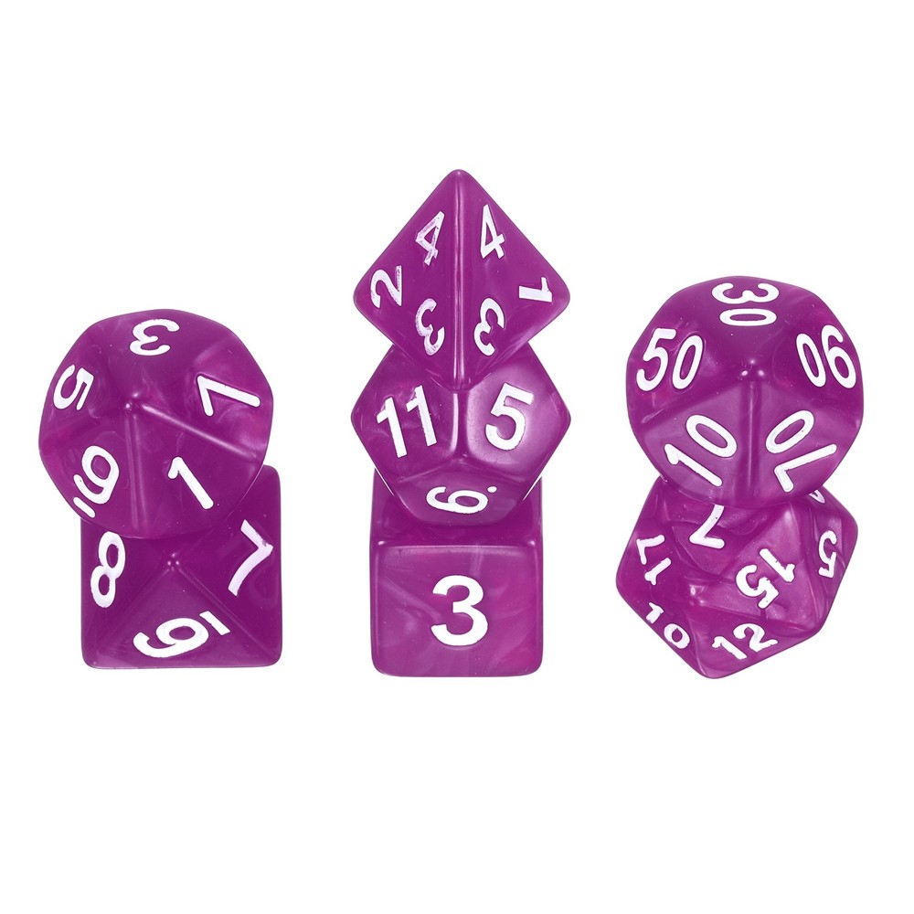 7pcs polyhedral dice set for DND role-playing games, red pink beaded pattern