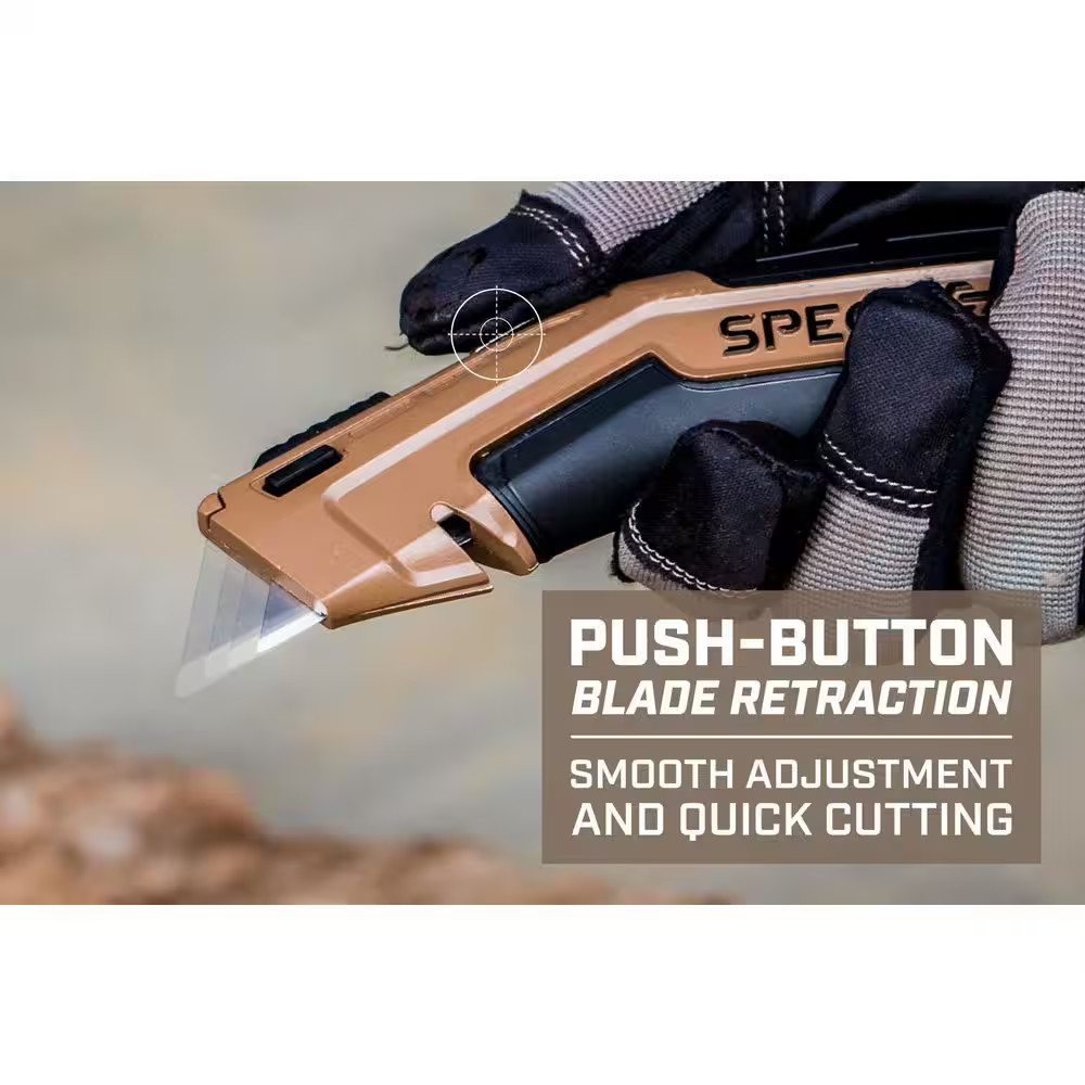 Utility Knives with Retractable Blade, Includes 5 Extra Blades in Handle Storage