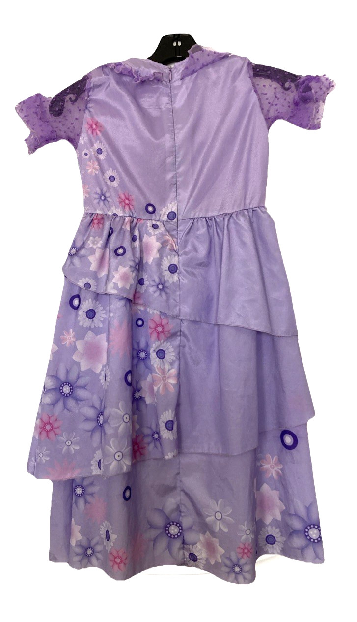 Party Dress Girls Floral Purple Lace Layered Embellished Pearls Size 6/7