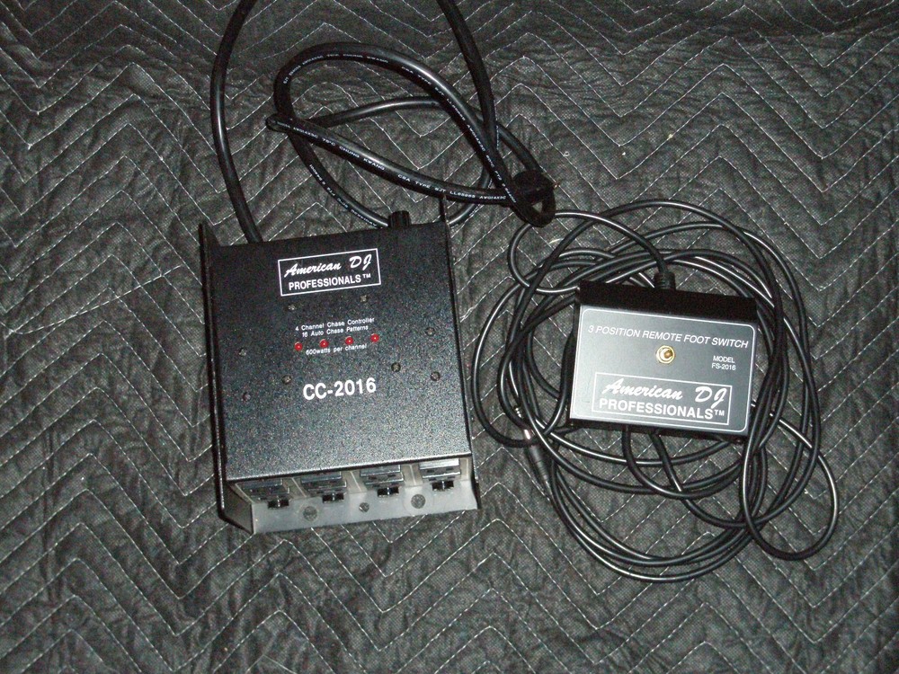 American DJ lighting sequencer with footswitch