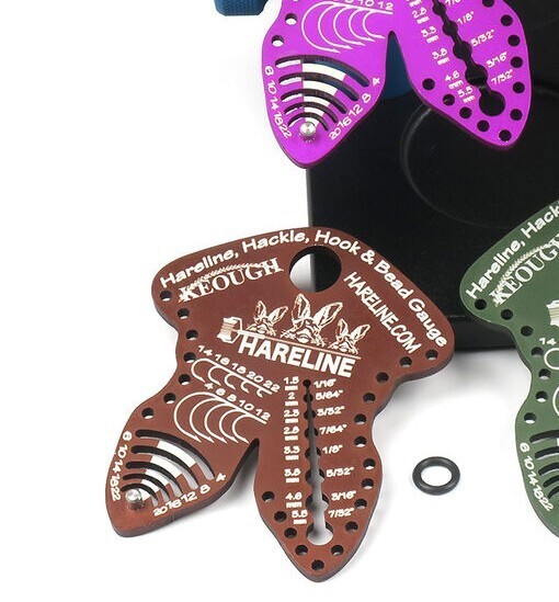HARELINE HACKLE, HOOK, & BEAD GAUGE - Fly Tying Tool