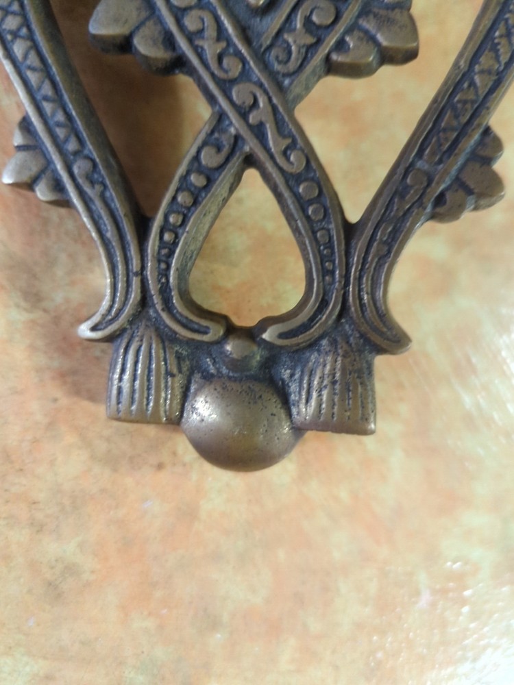 Vintage Solid Brass Door Knocker Crown Design