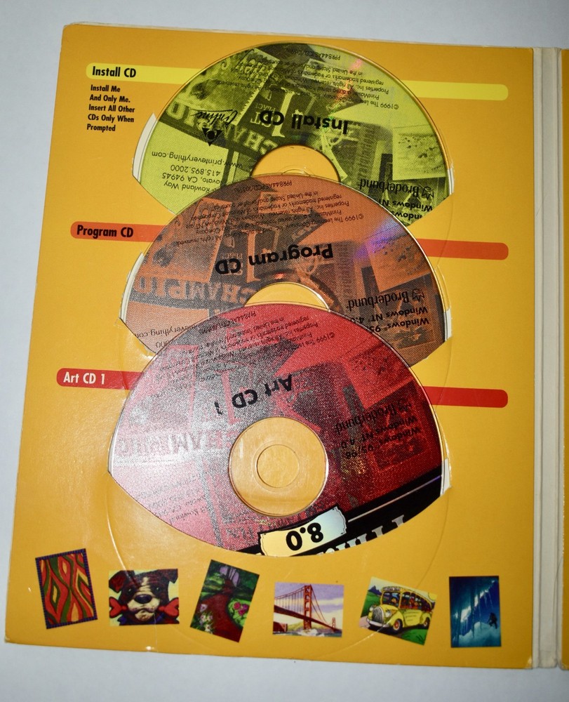 PrintMaster Premier 8.0 PC Software WINDOWS 95 98 Install, Program, 9 Art CDs