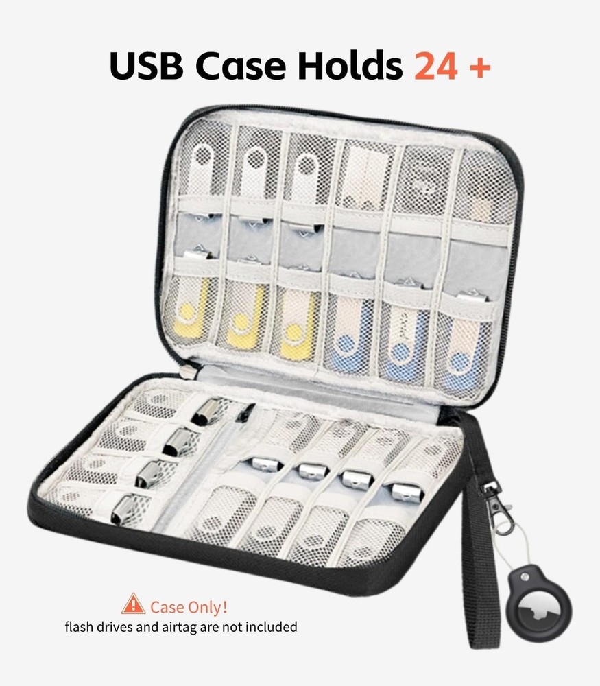 USB Flash Drive Case with Labels, USB Organizer Holds 24 Pcs, USB Case,USB St...