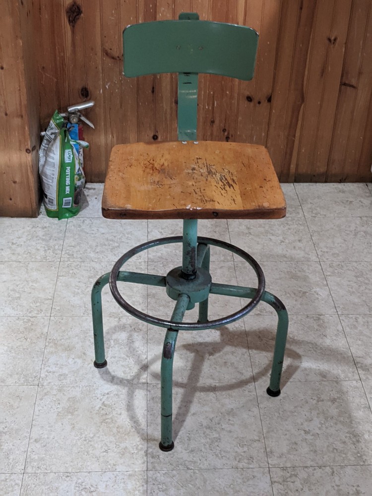 Vintage Adjustable Drafting Stool  Adjusto