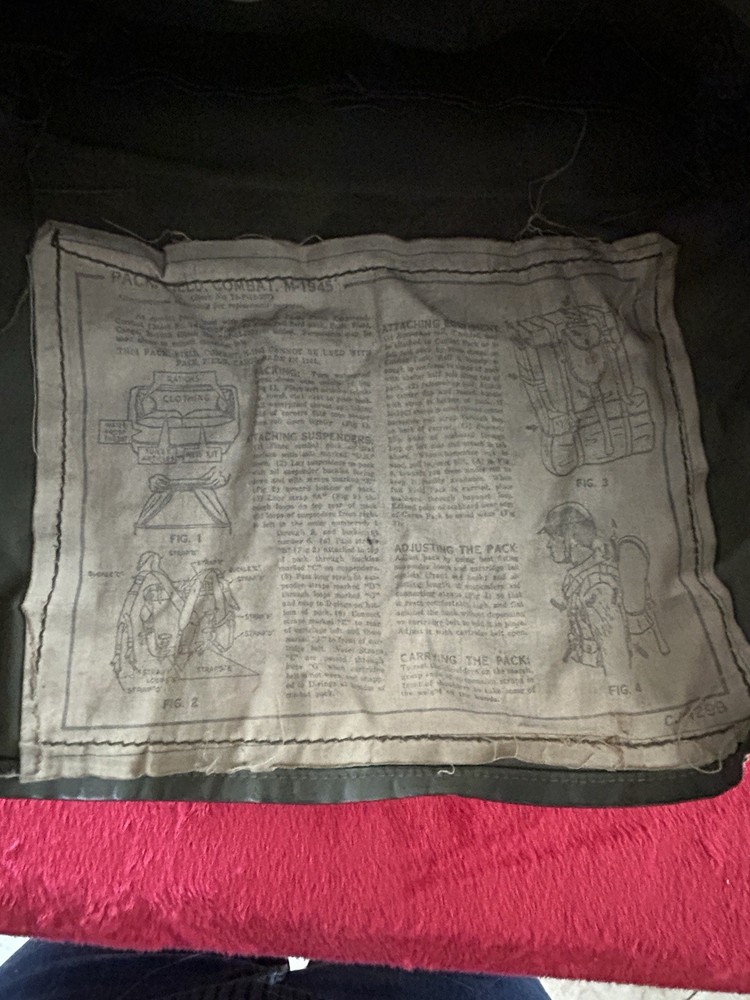 US WW2 Combat Field Upper Pack M1945 Laird Schober 1945 Dated