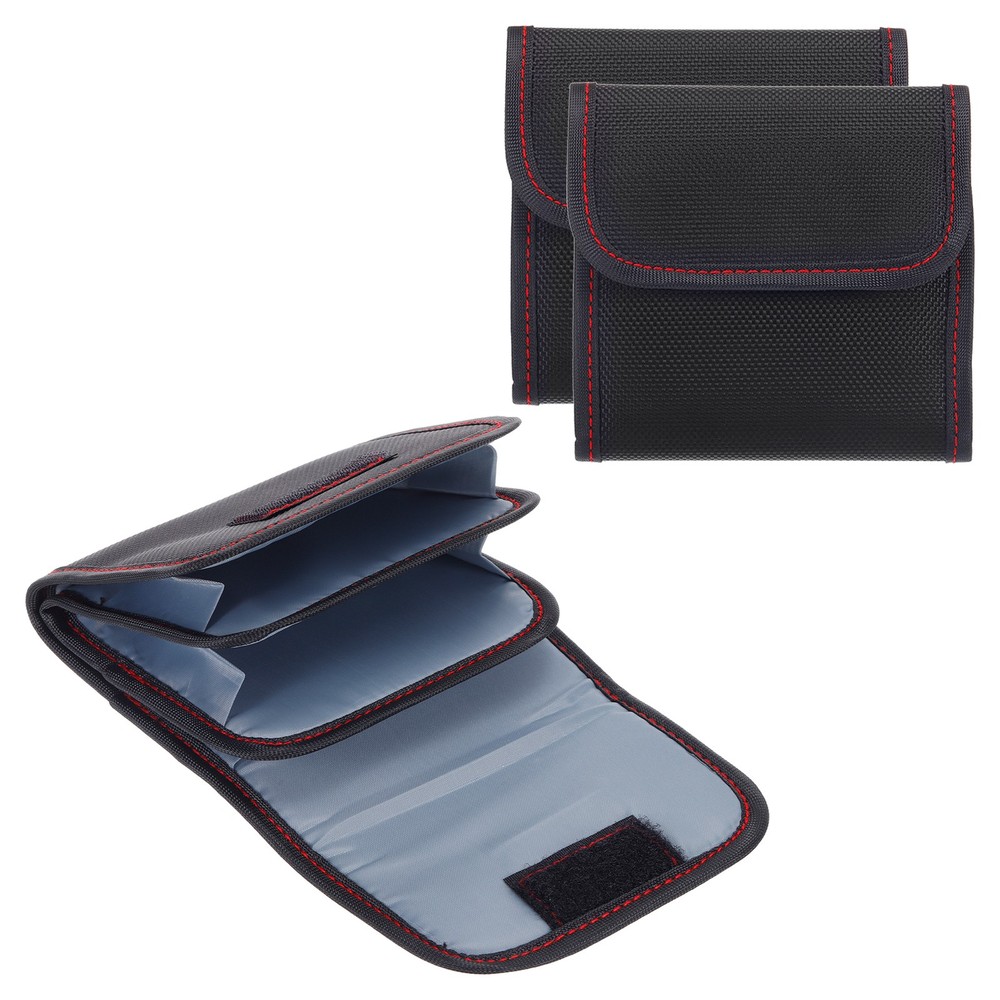 2Pcs 82mm Camera Filter Case 3 Pocket Camera Filter Case Pouch Black Red