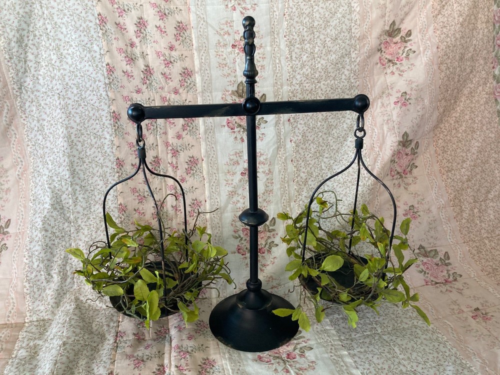 vintage style scales with greenery