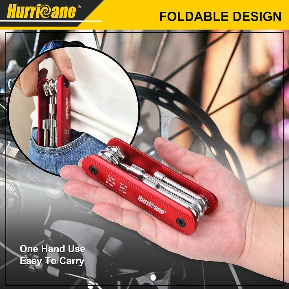 Folding Socket Wrench,6 in 1 Folding Nut Driver Set Metric, Hex Nut Driver Set,