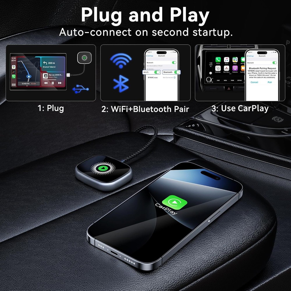 Wireless CarPlay Adapter USB Dongle For iPhone Apple Wireless Carplay Plug &Play