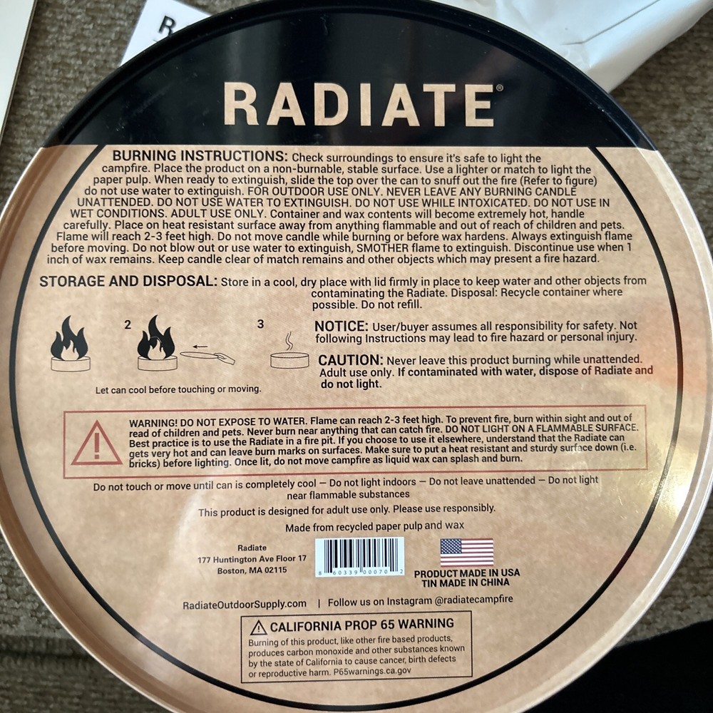 Radiate Portable Campfire: The Original Go-Anywhere Campfire | 1 Pack