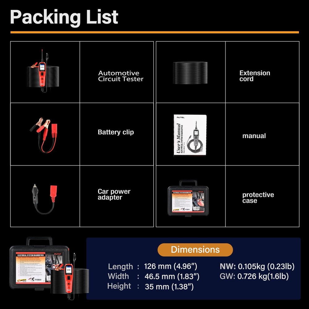 Autel Powerscan PS100 Probe 12V/24V Auto Electrical Circuit System Tester Tool