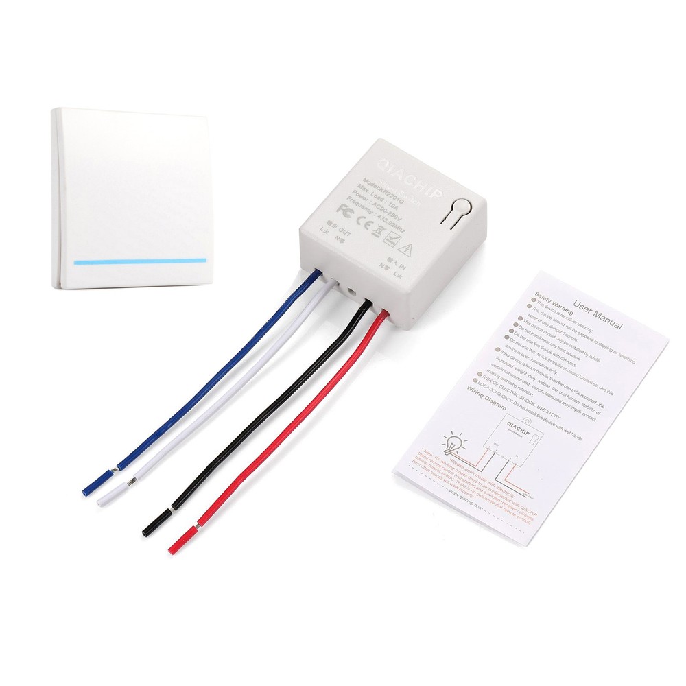 1set Wireless Switch 433mhz Receiver Module No Wiring Easy&Flexible Installation