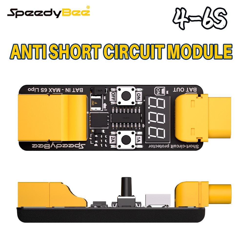 SpeedyBee Anti Short Circuit Module 4-6S 1A/2A  Current for RC Flight Stack