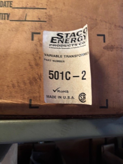 501C-2 STACO VARIABLE TRANSFORMER NEW SURPLUS