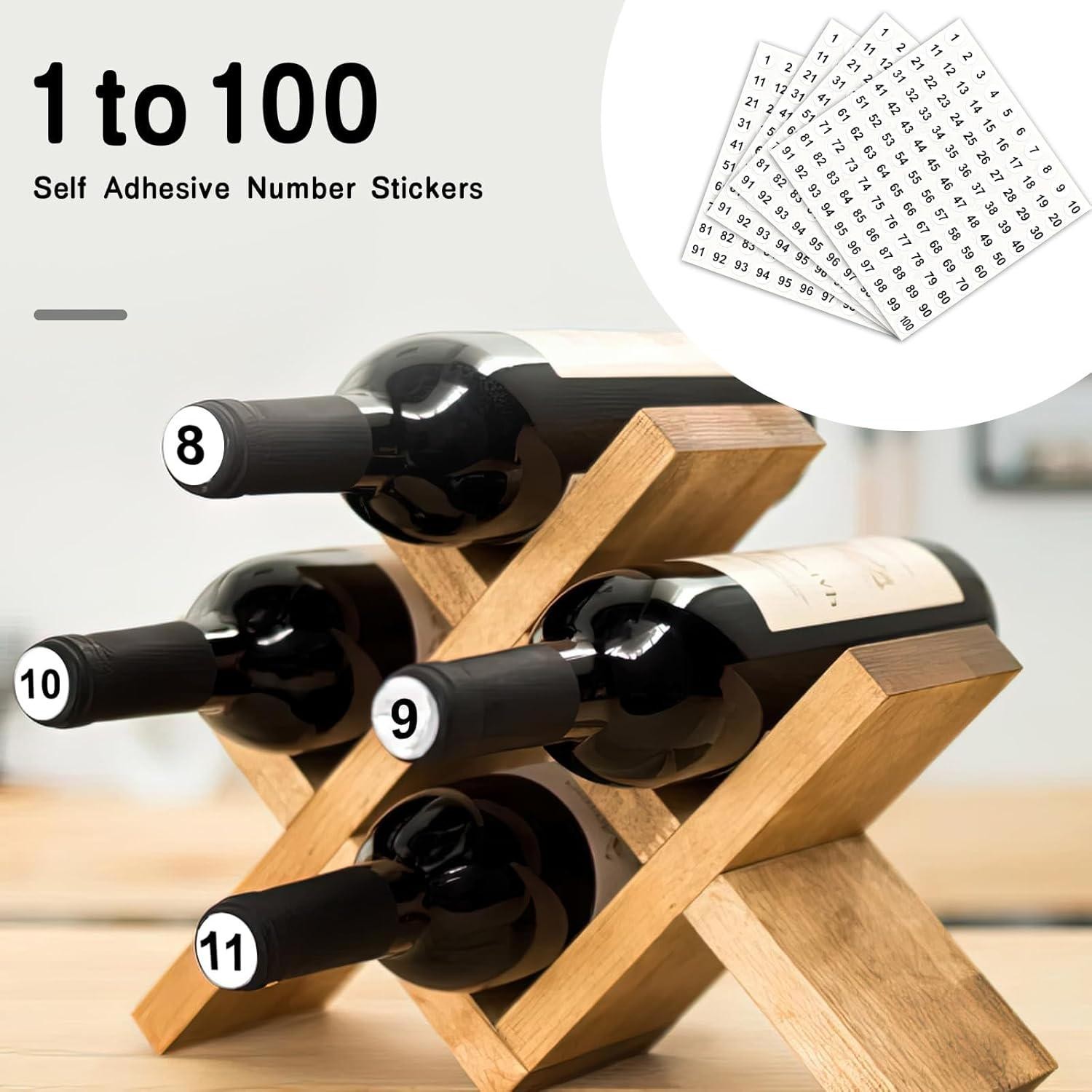 Number Stickers, Number Stickers 1-100, 2500 PCS Vinyl Consecutive Number 25 for