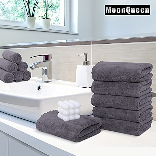 6 Pack Premium Hand Towels - Quick Drying - Hand Towels - 6 Pack Gray