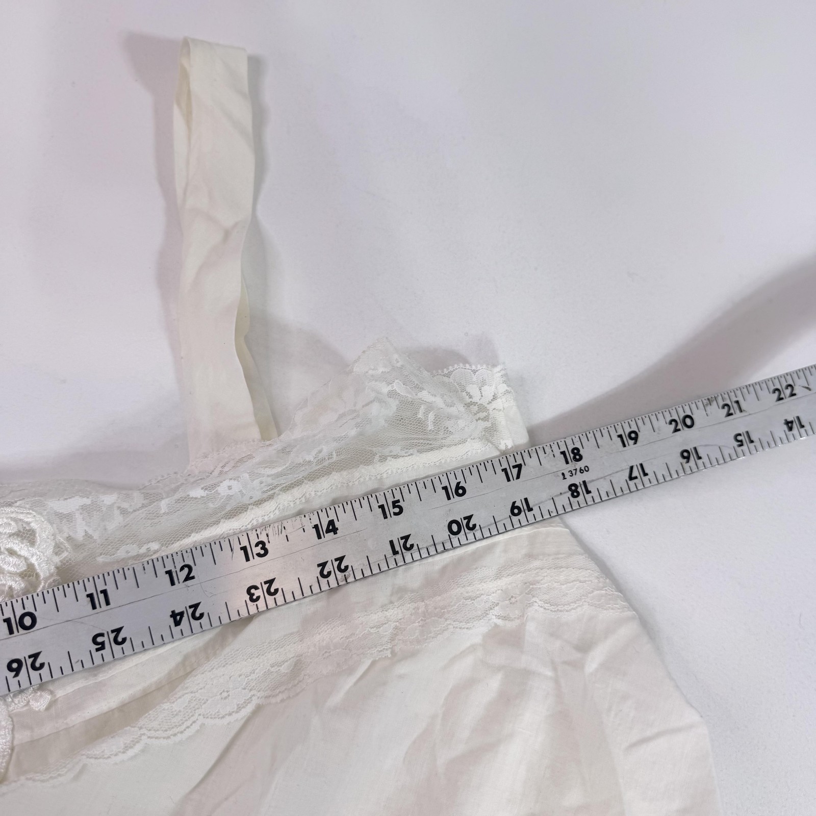 Vintage Lucie Ann II Camisole Womens Large White Lace Trim Tank Made In USA