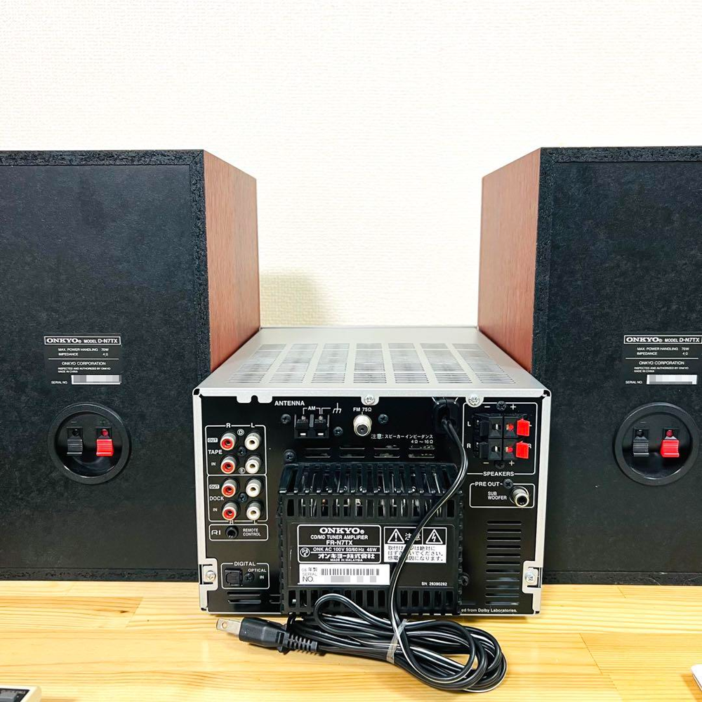 ONKYO FR-N7TX CD MD Tuner Amplifier With Speaker System Good