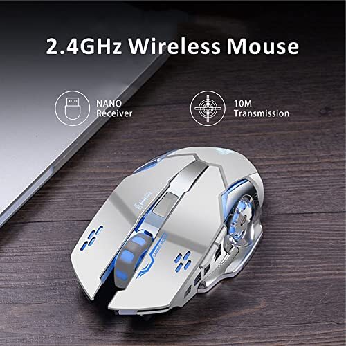 Q85 Rechargeable Wireless Gaming Mouse 2.4G LED Optical Silent Wireless Compu...