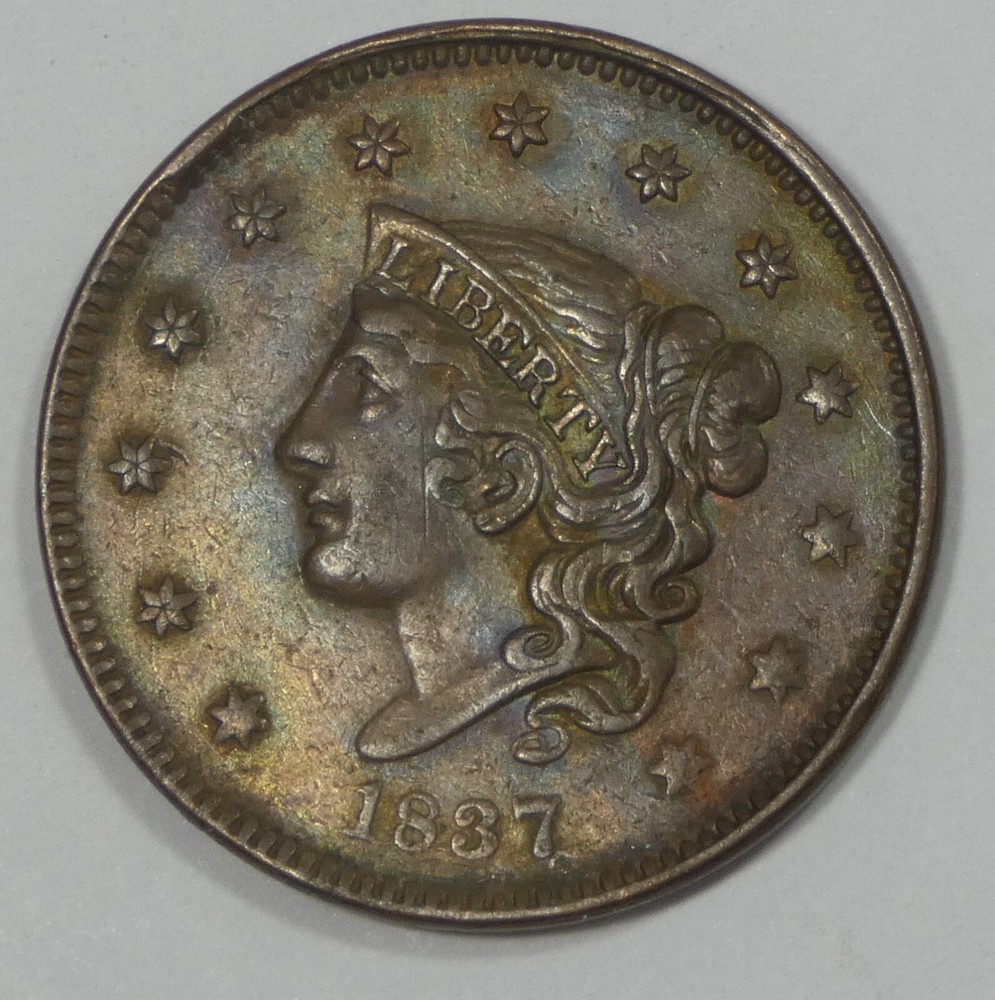 1837 Coronet Head Large Cent EXTRA FINE 1c