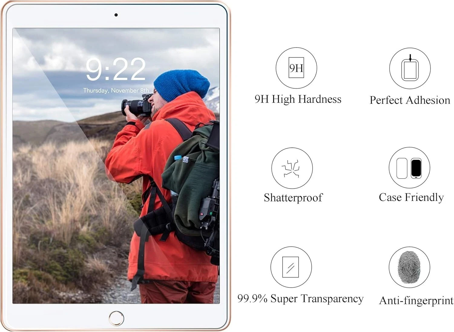 {3-Pack} Clear HD Tempered Glass Screen Protector For iPad 10.2 7th 8th 9th Gen