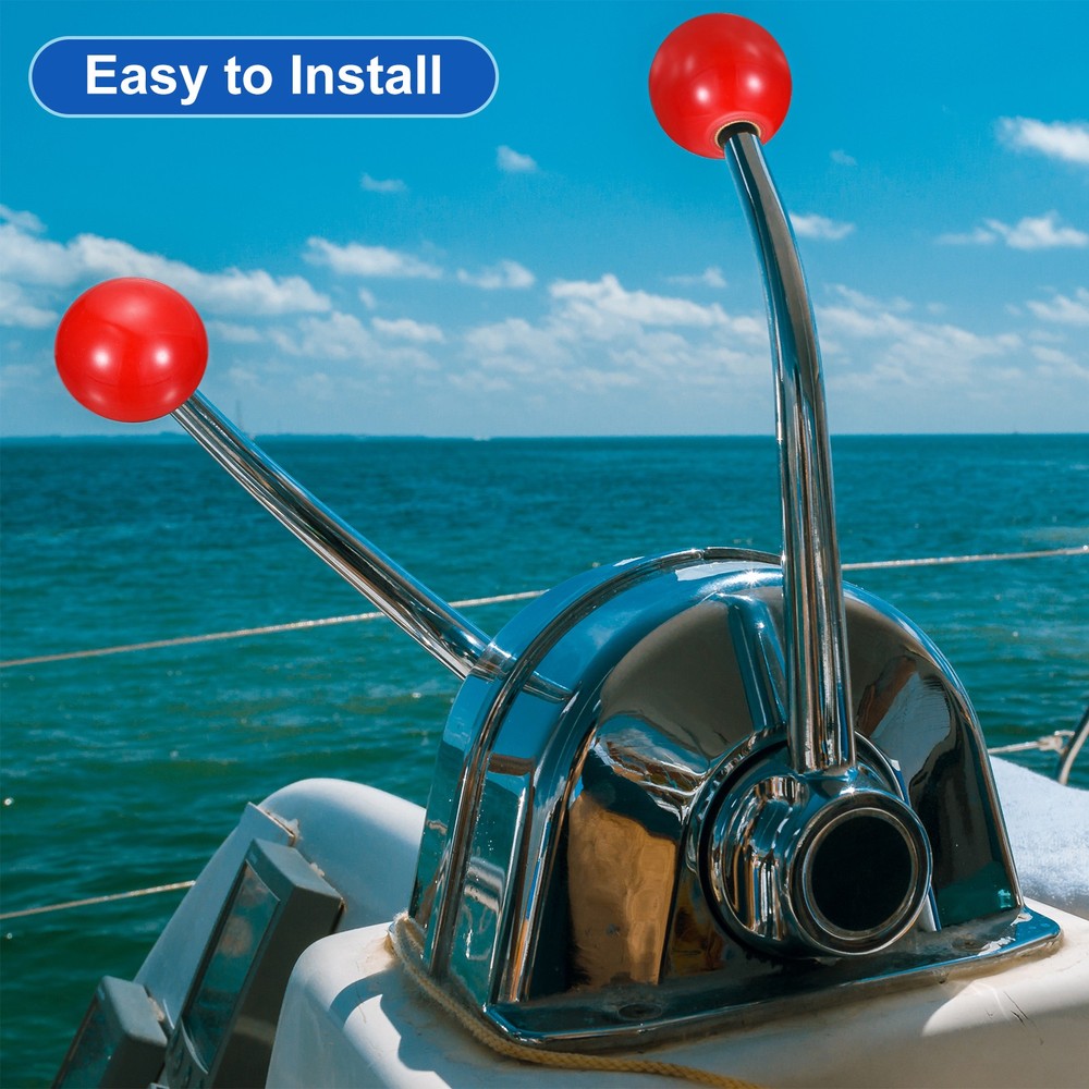 3Pcs M10 Copper Thread 35mm Dia Threaded Ball Knobs for Machine Handle, Red