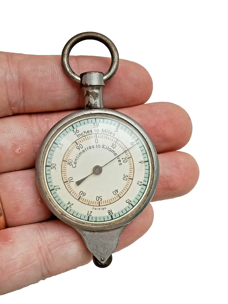 Vintage 1920s Compass and Conversion Calculator