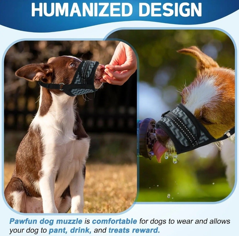 Dog Muzzle, Soft Pet Muzzle anti Biting, Barking, Chewing & Breathable - Medium