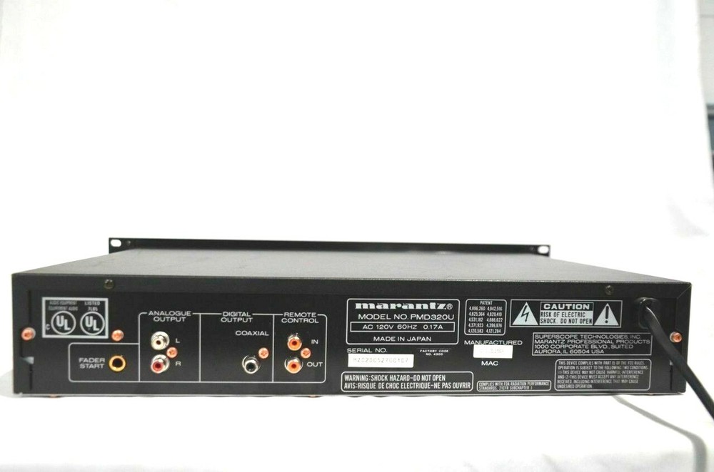 MARANTZ PMD320U PROFESSIONAL CD COMPACT DISC PLAYER W/POWER CORD (ONE)
