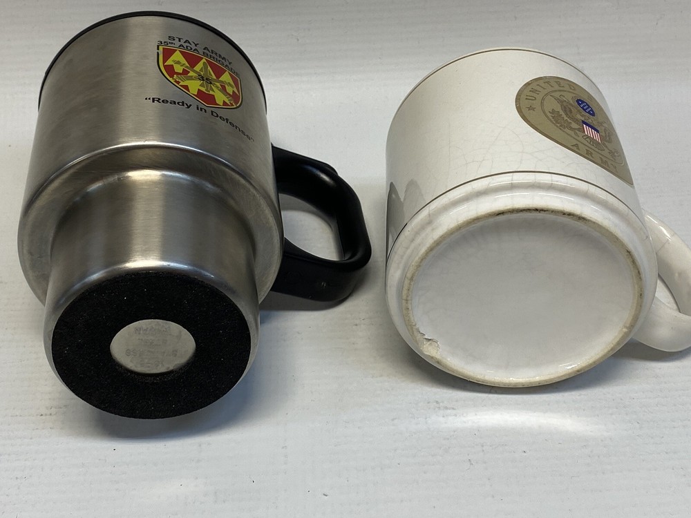 US Army Stainless and Ceramic Coffee Mugs