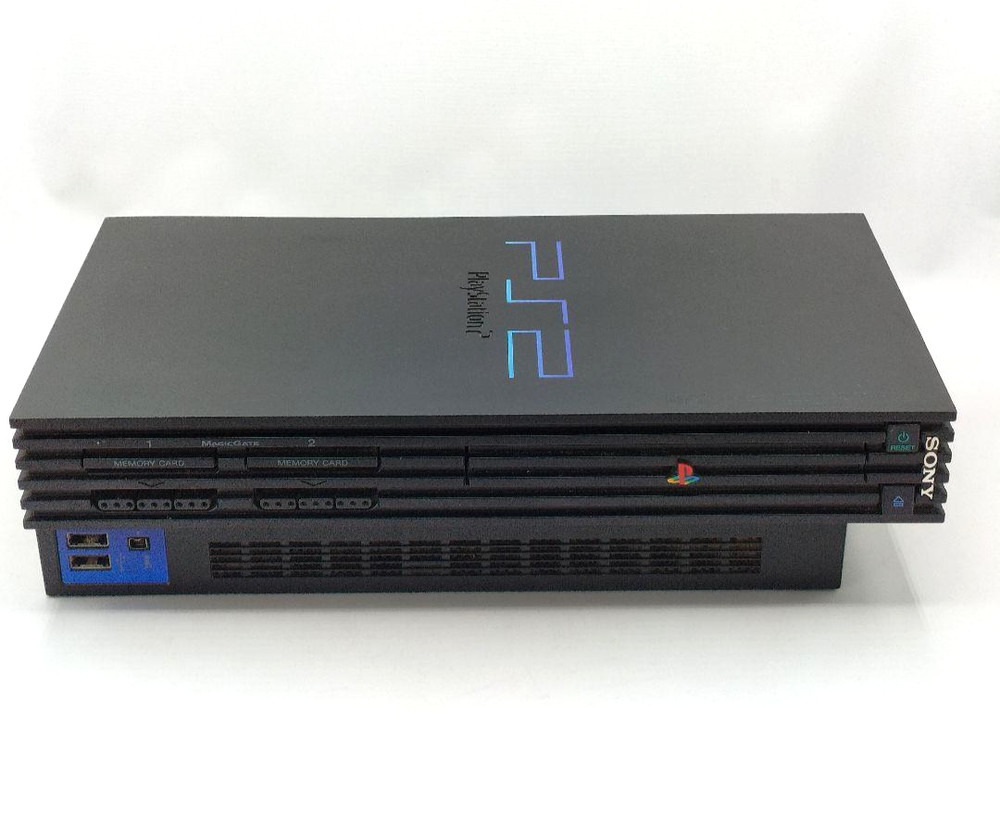 Sony PlayStation 2 PS2 SCPH-30000 Black Console Tested w/ Box, Controller, Cable