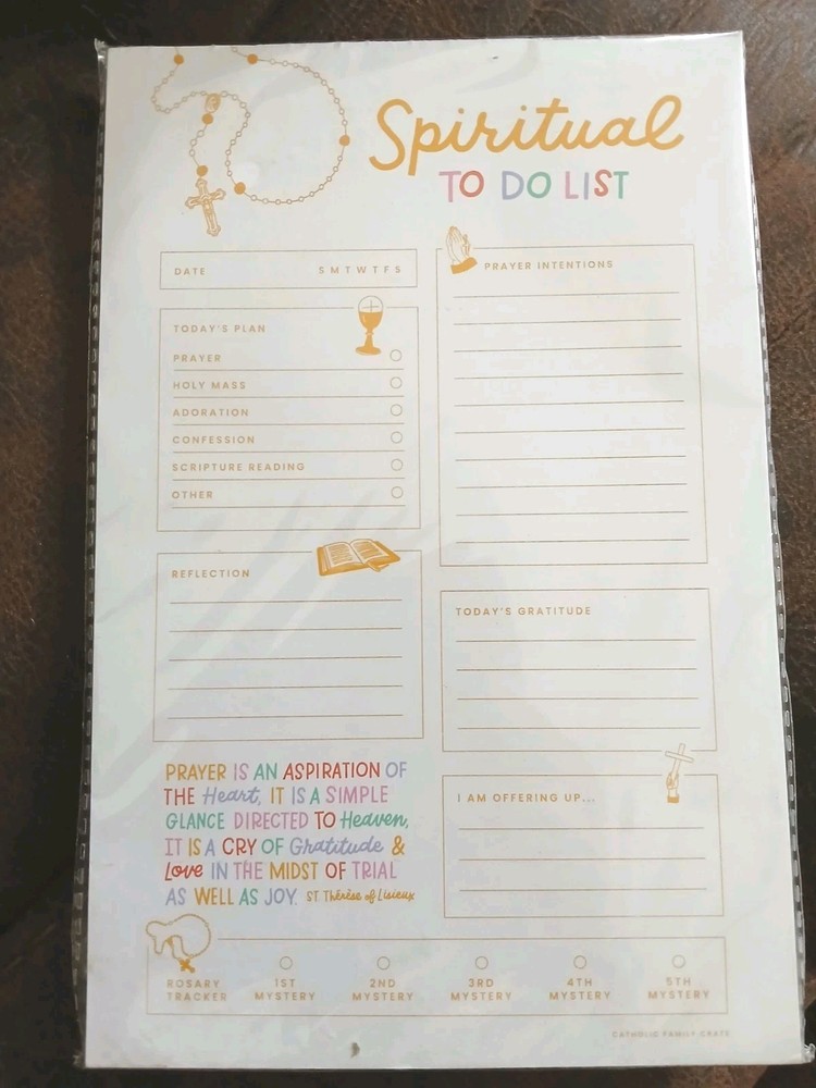 Catholic Spiritual To Do List Notepad