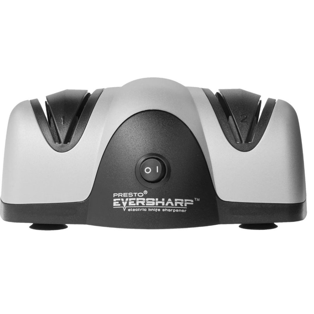 Presto 08800 EverSharp Electric Knife Sharpener, 2-Stage System, Silver/Black