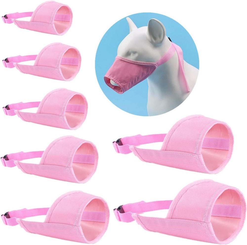Dog Muzzles Suit 7PCS Dog Muzzles Adjustable Quick Fit pet Muzzle Prevent from