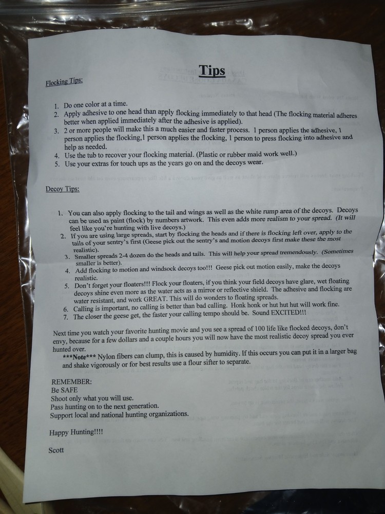 Canada Goose Decoy Flocking Kit for 50 Heads