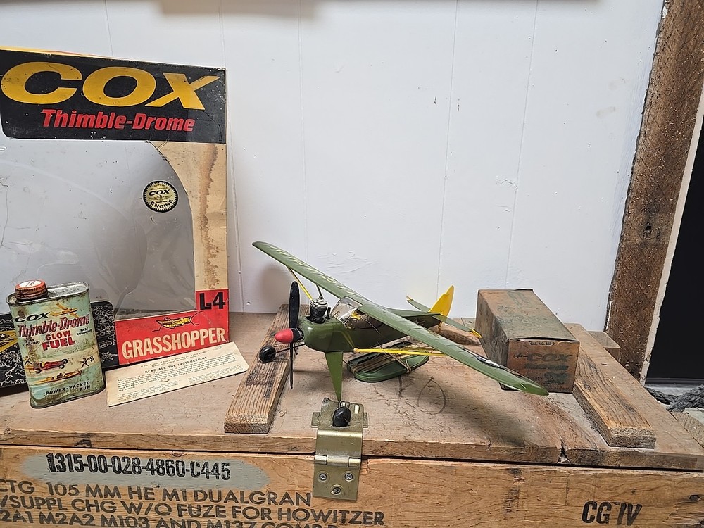 Rare! Cox Thimble Drome L-4 Grasshopper w/.049 Engine
