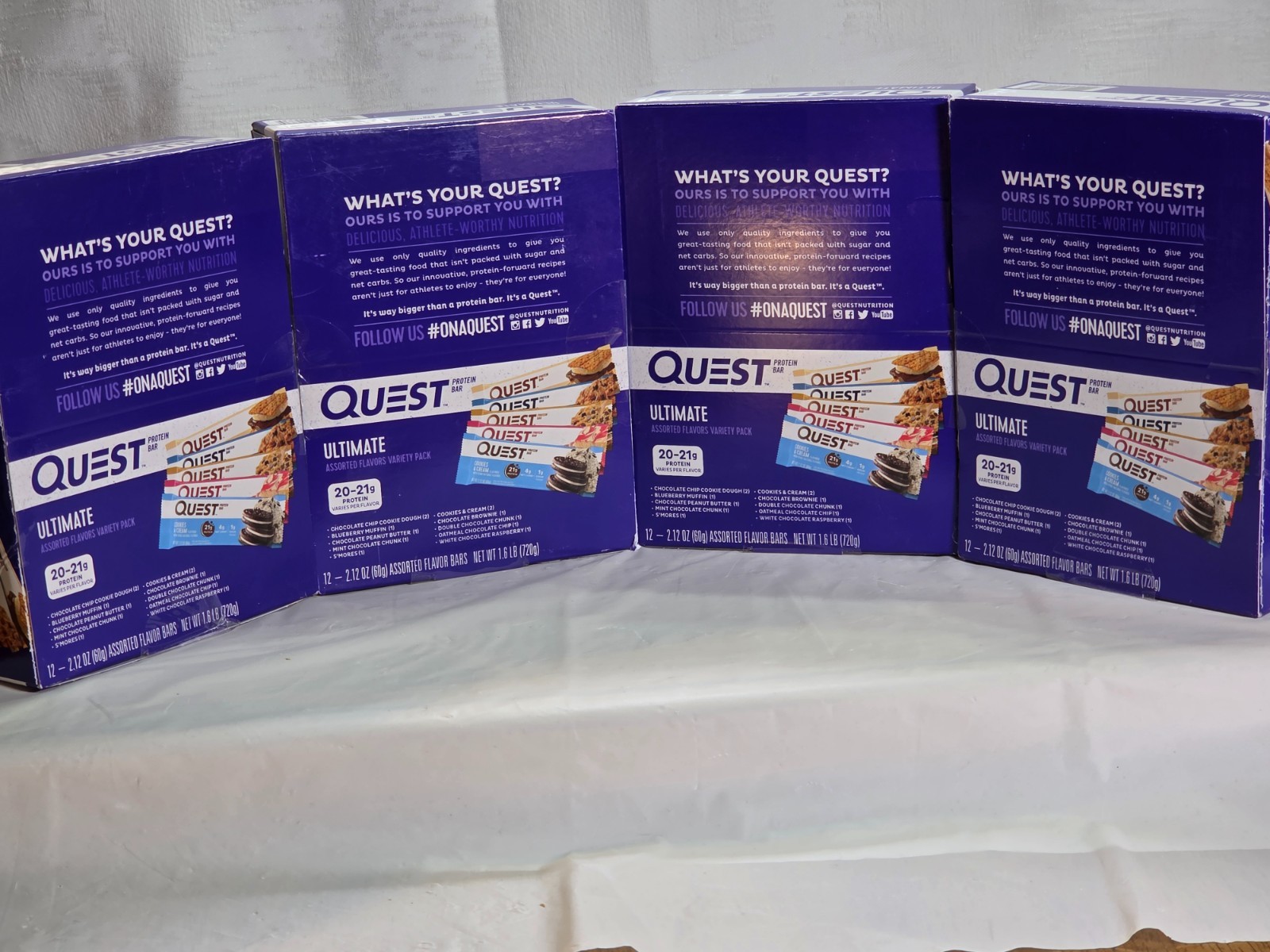 Quest Ultimate Protein Bars Variety Pack 48Ct High Protein Lot of 4